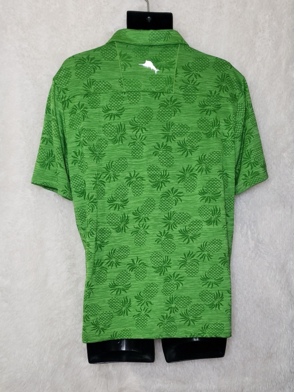 Tommy Bahama Island Zone Palm Coast Pineapple Short Sleeve Polo Size L ~ Green - Picture 2 of 7